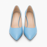 Pantofi Dama Din Piele Naturala Bleu Cu Flori 786