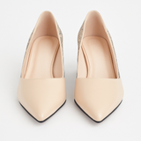 Pantofi Dama Din Piele Naturala Nude Cu Flori 750