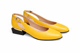 Pantofi Damă Din Piele Naturală Galben 936