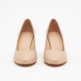 Pantofi Dama Din Piele Naturala Nude Cu Toc Îmbrăcat 823