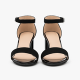 Sandale Dama Din Piele Naturala Negru Velur 813