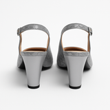 Pantofi Dama Din Piele Naturala Argintiu Velur 702