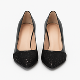 Pantofi Dama Din Piele Naturala Negru Velur 750