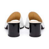 Saboti dama din piele naturala alb 3014