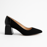 Pantofi Dama Din Piele Naturala Negru Velur 786
