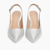 Pantofi Dama Din Piele Naturala Alb Sclipicios 702