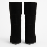 Cizme dama din piele naturală Negru Velur 921