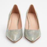 Pantofi Dama Din Piele Naturala Auriu 558