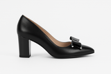 Pantofi Dama Din Piele Naturala Negru Cu Funda 814