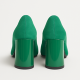 Pantofi Dama Din Piele Naturala Verde Cu Velur 880