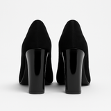 Pantofi Dama Din Piele Naturala Negru Velur 871