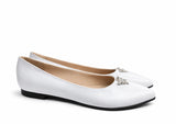 Balerini Damă Din Piele Naturală Alb 1249