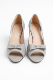 Pantofi Dama Din Piele Naturala Argintiu Velur 739