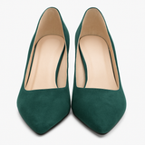 Pantofi Dama Din Piele Naturala Verde Velur 872