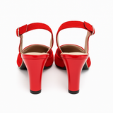 Pantofi Dama Din Piele Naturala Rosu Velur 245