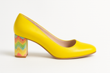 Pantofi Dama Din Piele Naturala Galben 823