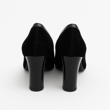 Pantofi Dama Din Piele Naturala Negru Velur Cu Accesoriu 418