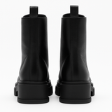 Gheata Dama Din Piele Naturala Negru-Verde Cu Șiret Și Fermoar