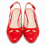 Pantofi Dama Din Piele Naturala Rosu Velur 245