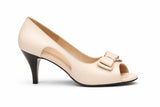 Pantofi Dama Din Piele Naturala Nude Cu Funda 739