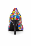 Pantofi Dama Din Piele Naturala Multicolor 872