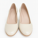 Pantofi Dama Din Piele Naturala Bej Sidefat 823