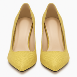 Pantofi Dama Din Piele Naturala Galben 707