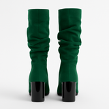 Cizme dama din piele naturală Verde Velur 922