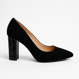Pantofi Dama Din Piele Naturala Negru Velur 871