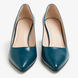 Pantofi Dama Din Piele Naturala Turcoaz Lac 558