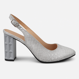 Pantofi Dama Din Piele Naturala Argintiu Velur 702