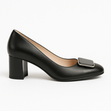 Pantofi Dama Din Piele Naturala Negru Cu Accesoriu 826