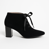 Botine Dama Din Piele Naturala Negru Velur 915