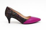 Pantofi Dama Din Piele Naturala Mov Cu Flori 750
