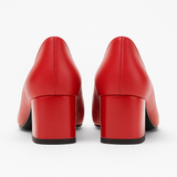 Pantofi Dama Din Piele Naturala Roșu Cu Accesoriu 786
