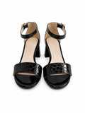 Sandale Dama Din Piele Naturala Negru Croco 813