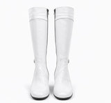 Cizme dama din piele naturală Alb704