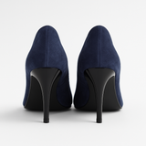 Pantofi Dama Din Piele Naturala Bleumarin Velur 872