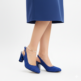 Pantofi Dama Din Piele Naturala Albastru Electric 842