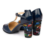 Sandale dama din piele naturala bleumarine 3009