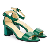Sandale dama din piele naturala verde 3099