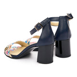 Sandale dama din piele naturala bleumarin 3101