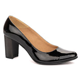 Pantofi dama din piele naturala negru lac 2141