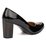 Pantofi dama din piele naturala negru lac 2141