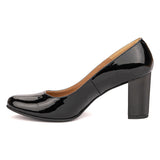 Pantofi dama din piele naturala negru lac 2141