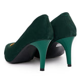 Pantofi dama toc subtire din piele naturala verde 2027