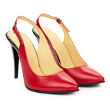 Sandale dama din piele naturala rosie 3127