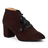 Botine dama din piele naturala visinie 915