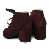 Botine dama din piele naturala visinie 915