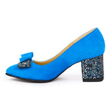 Pantofi dama din piele naturala albastra 2052